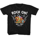 Fraggle Rock-Guitars And Stars-Black Toddler S/S T-Shirt-4T - Black