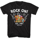 Fraggle Rock-Guitars And Stars-Black Adult S/S T-Shirt - Black