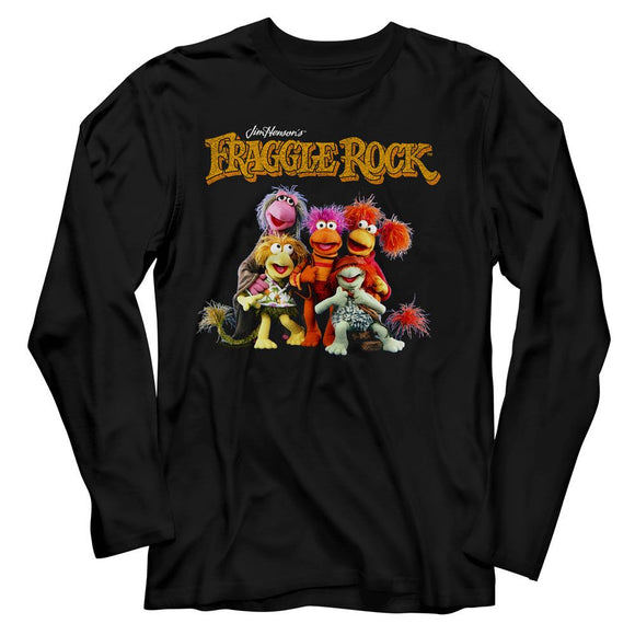 Fraggle Rock-Fraggle Rock Group Shot-Black Adult L/S T-Shirt - Black