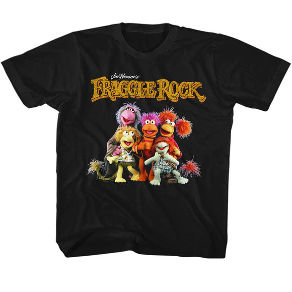 Fraggle Rock-Group Shot-Black Youth S/S T-Shirt-Xs (5-6) - Black