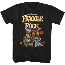 Fraggle Rock-Fraggle Rock Fraggle Group-Black Adult S/S T-Shirt - Black