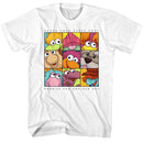 Fraggle Rock-Fraggle Rock 9 Character Dance-White Adult S/S T-Shirt - White