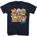 Fraggle Rock-Fraggle Rock Squares-Navy Adult S/S T-Shirt - Navy