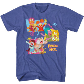 Fraggle Rock-Fraggle Rock Fraggles In Boxes-Royal Heather Adult S/S T-Shirt - Royal Heather
