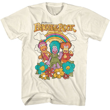 Fraggle Rock-Fraggle Rock Rainbow-Natural Adult S/S T-Shirt - Natural