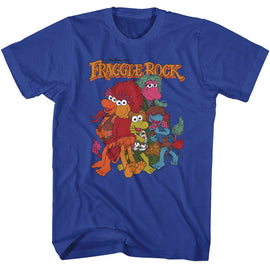 Fraggle Rock-Fraggle Rock Friends Group-Royal Adult S/S T-Shirt - Royal
