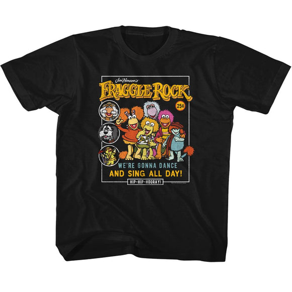 Fraggle Rock-Fraggle Rock Comic Cover Style-Black Youth S/S T-Shirt-Xs (5-6) - Black