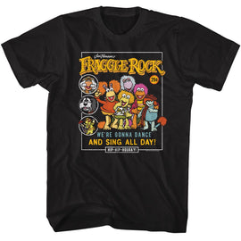 Fraggle Rock-Fraggle Rock Comic Cover Style-Black Adult S/S T-Shirt - Black