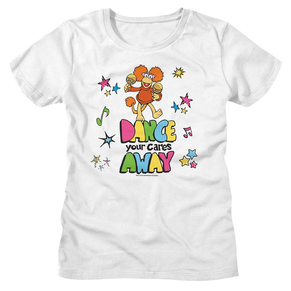 Fraggle Rock-Fraggle Rock Color Dance-White Ladies S/S T-Shirt - White