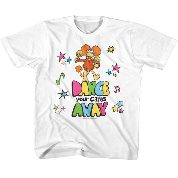 Fraggle Rock-Fraggle Rock Color Dance-White Youth S/S T-Shirt-Xs (5-6) - White