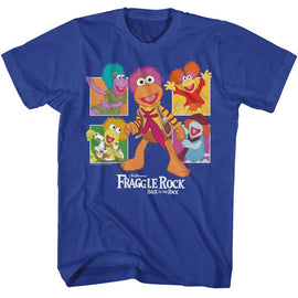 Fraggle Rock-Fraggle Rock Four Squares-Royal Adult S/S T-Shirt - Royal