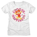 Fraggle Rock-Fraggle Rock Choose Happiness-White Ladies S/S T-Shirt - White