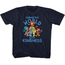 Fraggle Rock-Fraggle Rock Change The World-Navy Youth S/S T-Shirt (7-8) - Navy