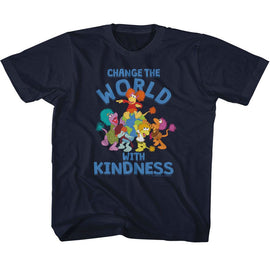 Fraggle Rock-Fraggle Rock Change The World-Navy Toddler S/S T-Shirt-4T - Navy