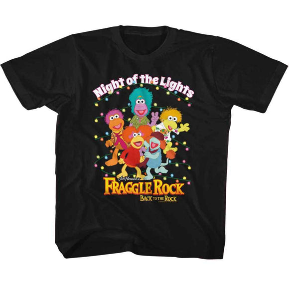 Fraggle Rock-Fraggle Rock Night Of The Lights-Black Youth S/S T-Shirt-Xs (5-6) - Black