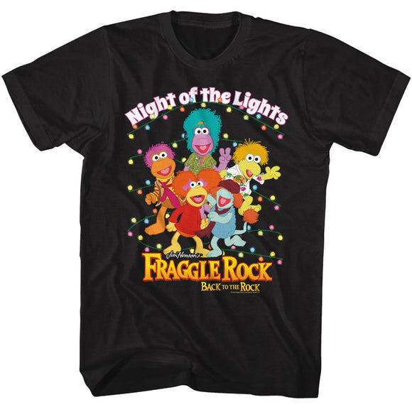 Fraggle Rock-Fraggle Rock Night Of The Lights-Black Adult S/S T-Shirt - Black