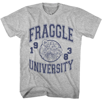 Fraggle Rock-Fraggle Rock University-Gray Heather Adult S/S T-Shirt - Gray Heather