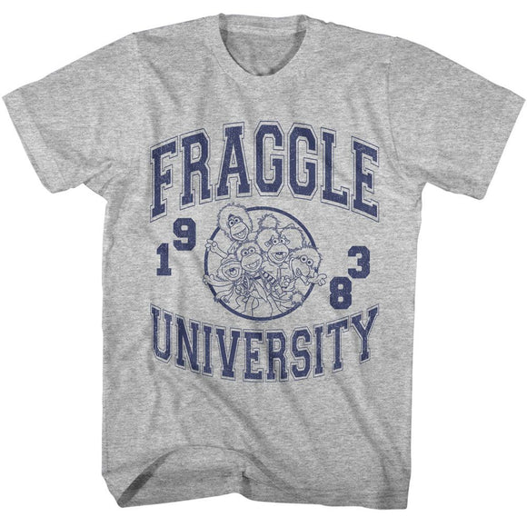 Fraggle Rock-Fraggle Rock University-Gray Heather Adult S/S T-Shirt - Gray Heather