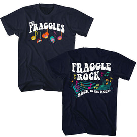 Fraggle Rock-Fraggle Rock Music Notes-Navy Adult S/S T-Shirt S ***F&B*** - Navy