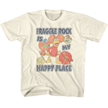 Fraggle Rock-Fraggle Rock Happy Place-Natural Youth S/S T-Shirt (7-8) - Natural