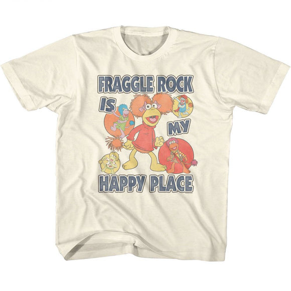 Fraggle Rock-Fraggle Rock Happy Place-Natural Youth S/S T-Shirt (7-8) - Natural