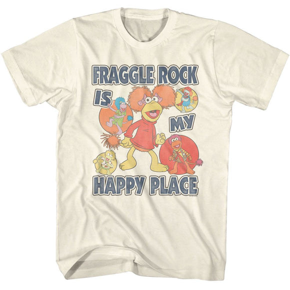 Fraggle Rock-Fraggle Rock Happy Place-Natural Adult S/S T-Shirt - Natural