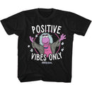 Fraggle Rock-Fraggle Rock Positive Vibes Only-Black Youth S/S T-Shirt (7-8) - Black