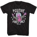 Fraggle Rock-Fraggle Rock Positive Vibes Only-Black Adult S/S T-Shirt - Black