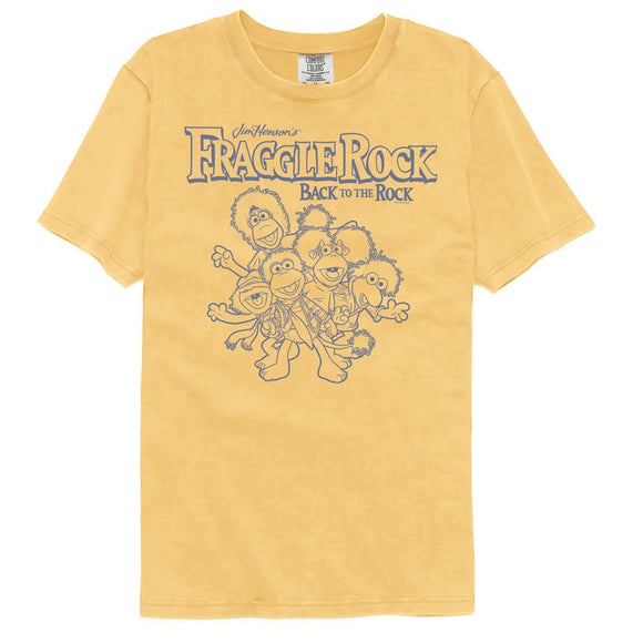 Fraggle Rock-Fraggle Rock Group Lineart-Mustard Adult S/S Comfort Color T-Shirt - Mustard