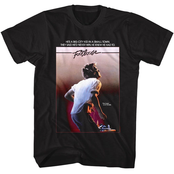 Footloose-Footloose Poster-Black Adult S/S T-Shirt - Black