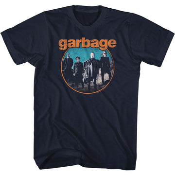 Garbage-Garbage Circle-Navy Adult S/S T-Shirt - Navy