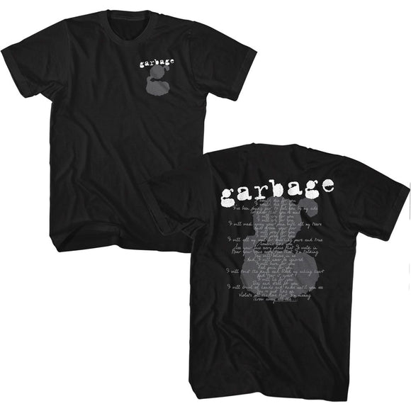 Sentimental Garbage Merch Official Garbage 1 Crush Lyrics T-Shirt | Licensed Rock Band Tee ...
