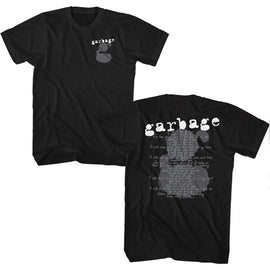 Garbage-1 Crush Lyrics-Black Adult S/S T-Shirt ***F&B*** - Black