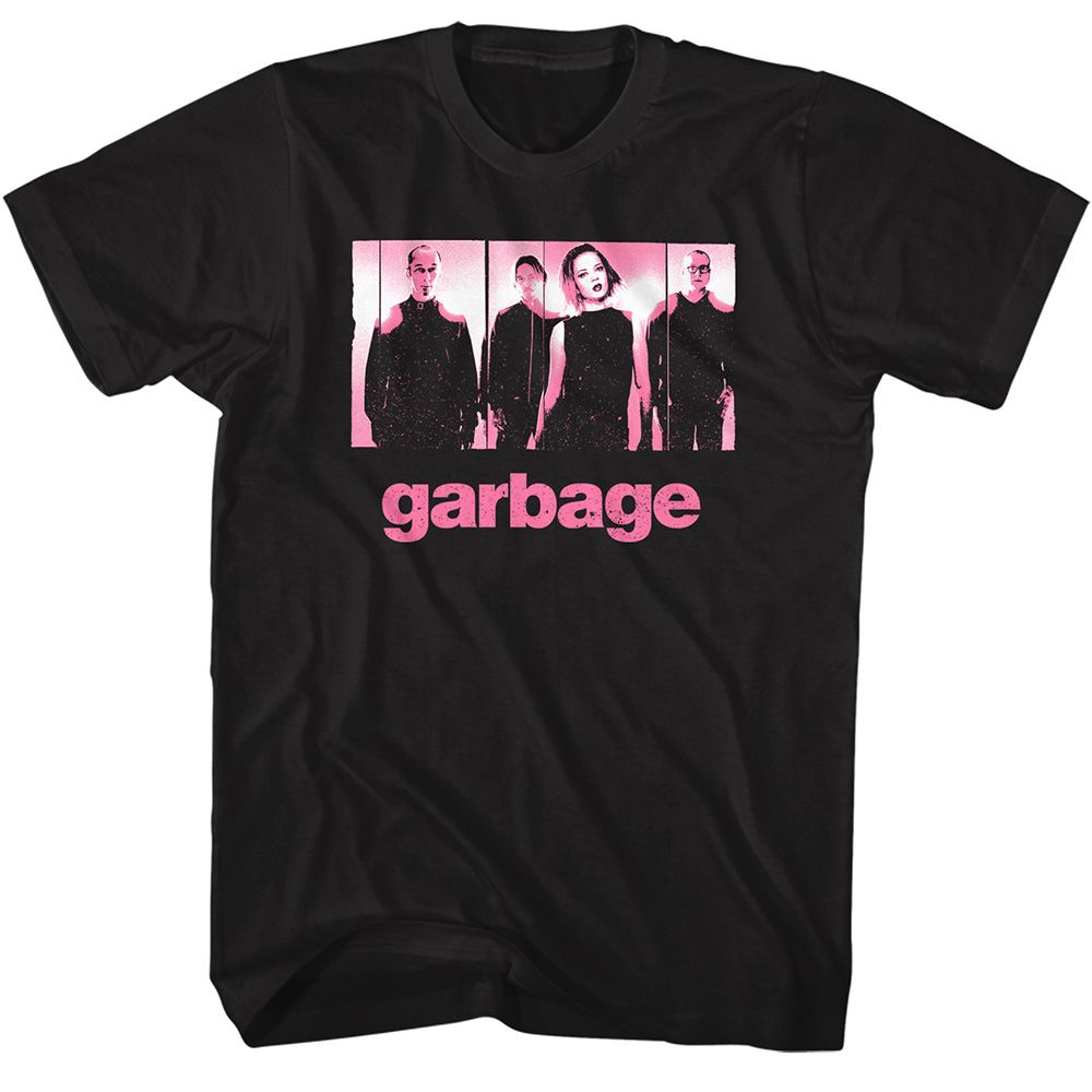 Garbage-Garbage Pink Offset-Black Adult S/S T-Shirt - Black