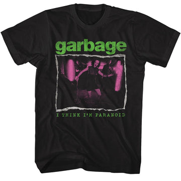 Garbage-Garbage I Think Im Paranoid-Black Adult S/S T-Shirt - Black