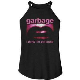 Garbage-Garbage Paranoid Mouth-Black Ladies Sleeveless Rocker Tank-S - Black