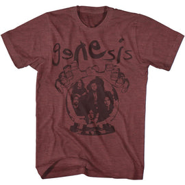 Genesis-Crystal Ball-Vintage Maroon Heather Adult S/S T-Shirt - Vintage Maroon Heather