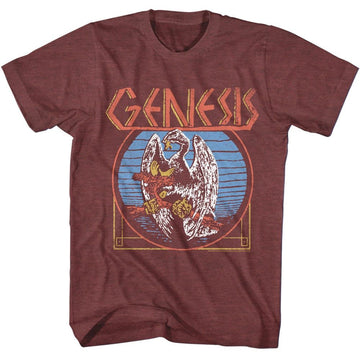 Genesis-Genesis Bird-Vintage Maroon Heather Adult S/S T-Shirt - Vintage Maroon Heather
