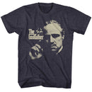 Godfather-Finger Waggle-Navy Heather Adult S/S T-Shirt - Navy Heather
