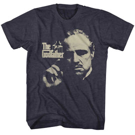 Godfather-Finger Waggle-Navy Heather Adult S/S T-Shirt - Navy Heather