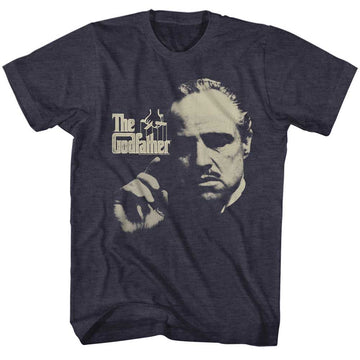 Godfather-Finger Waggle-Navy Heather Adult S/S T-Shirt - Navy Heather