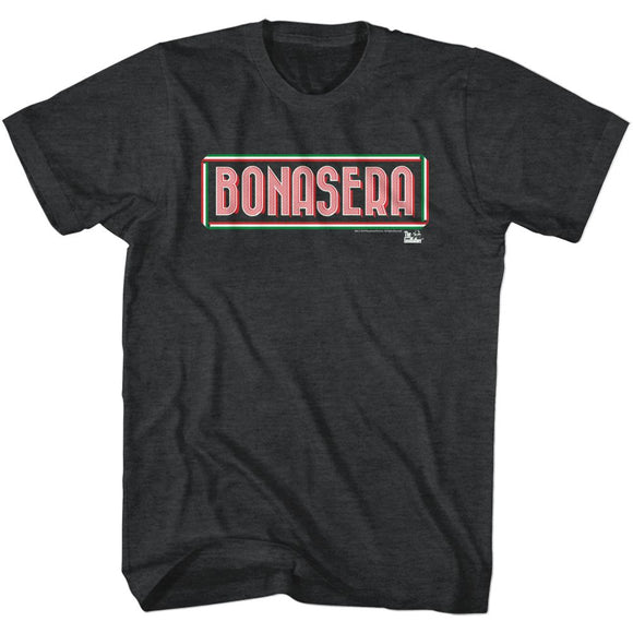 Godfather-Bonasera-Black Heather Adult S/S T-Shirt - Black Heather