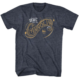 Godfather-Take The Cannoli-Navy Heather Adult S/S T-Shirt - Navy Heather