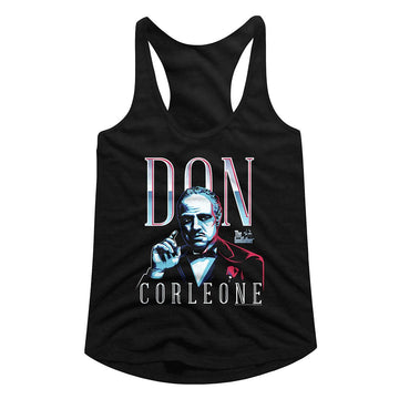 Godfather-Don Corleone-Black Ladies Slimfit Racerback-S - Black