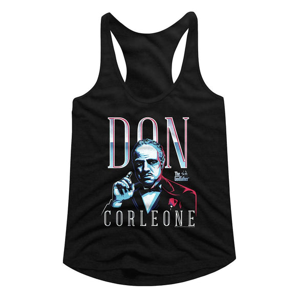 Godfather-Don Corleone-Black Ladies Slimfit Racerback-S - Black