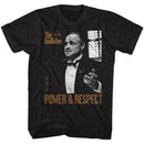 Godfather-Power Respect-Black Adult S/S T-Shirt - Black