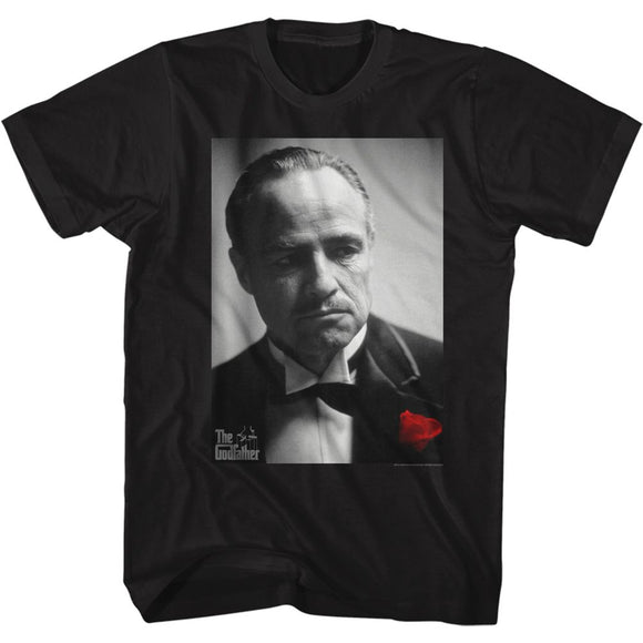 Godfather-Red Rose Don-Black Adult S/S T-Shirt - Black