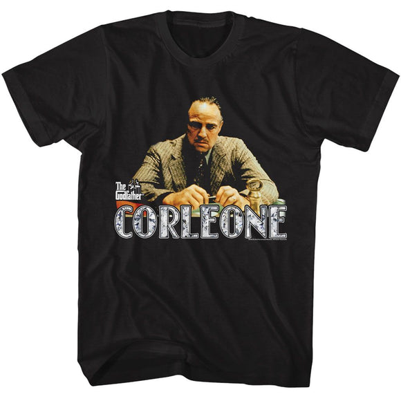 Godfather-Godfather Corleone-Black Adult S/S T-Shirt - Black