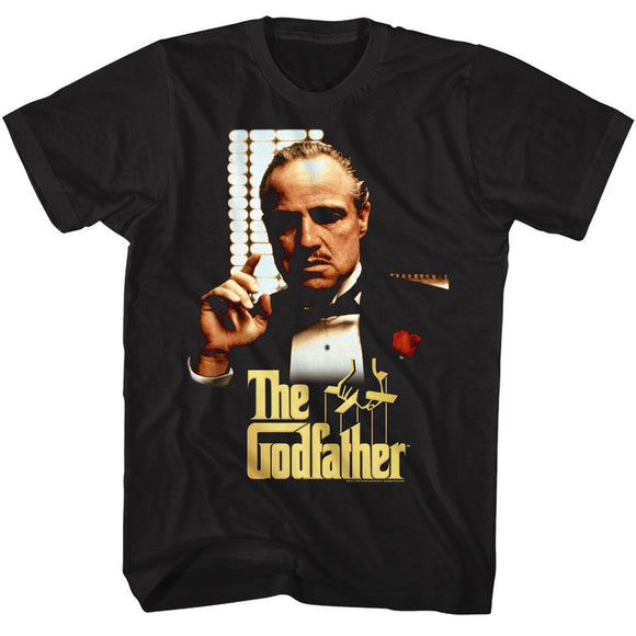 Godfather-Godfather Gold Logo Point-Black Adult S/S T-Shirt - Black