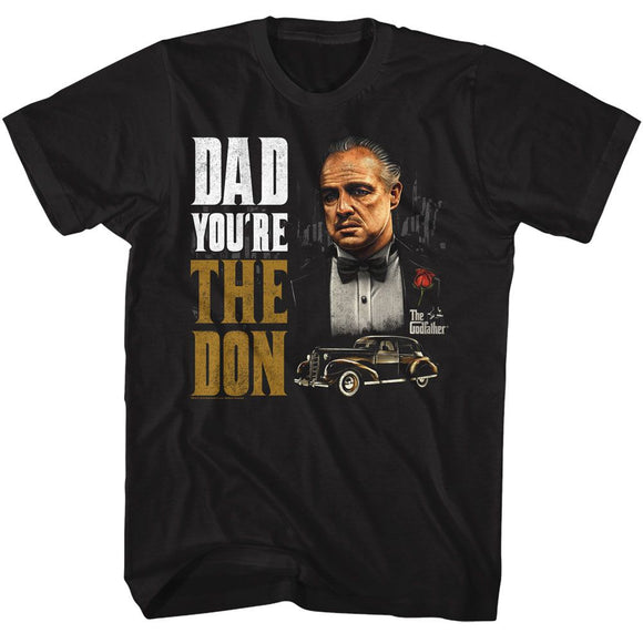 Godfather-Godfather Dad Youre The Don-Black Adult S/S T-Shirt - Black